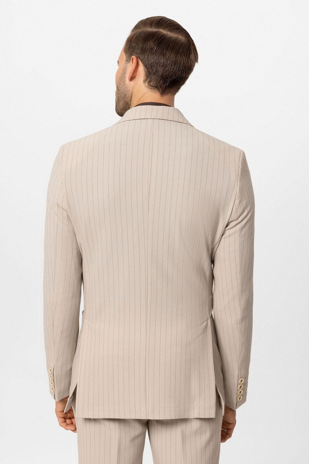 Antioch Single-Button Double-Breasted Striped Men's Blazer