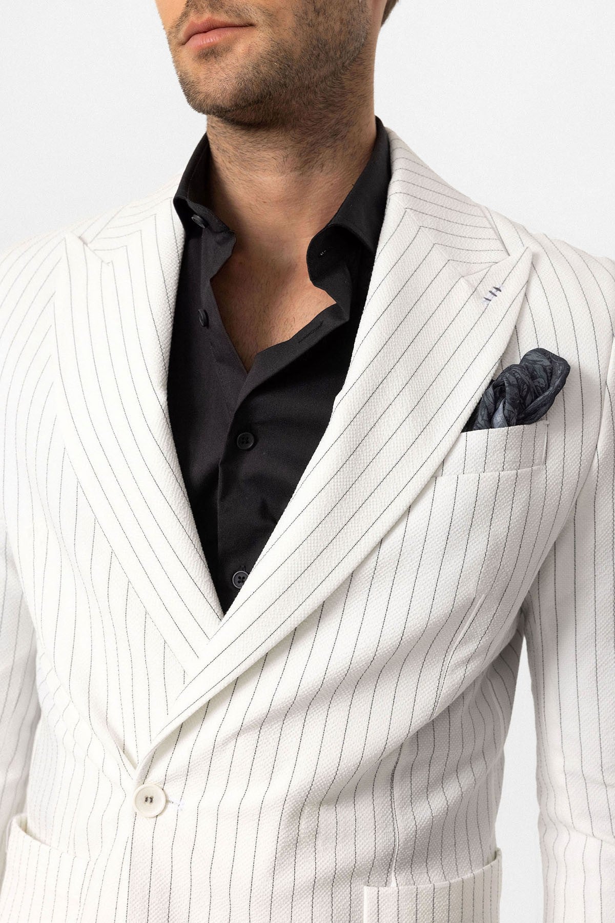 Antioch Single-Button Double-Breasted Striped Men's Blazer