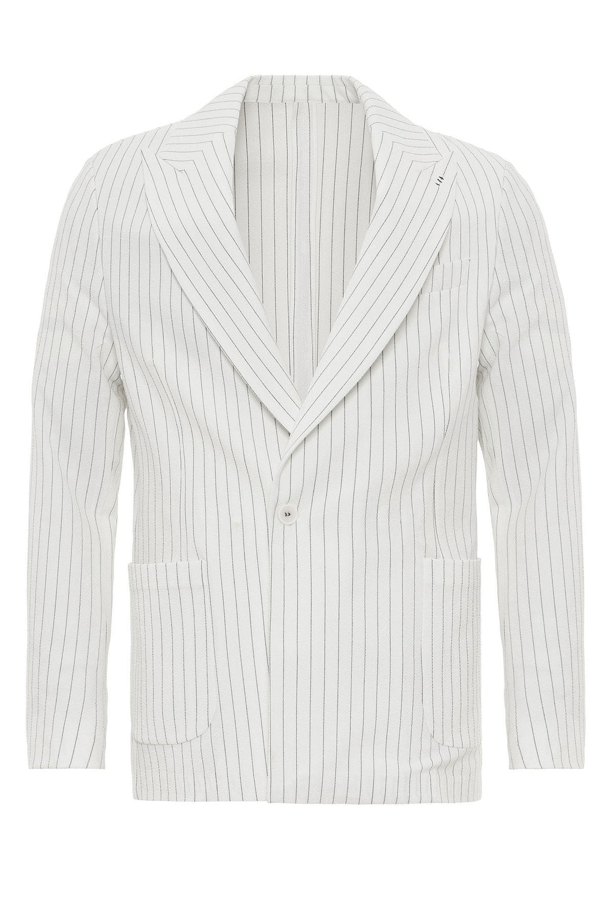 Antioch Single-Button Double-Breasted Striped Men's Blazer