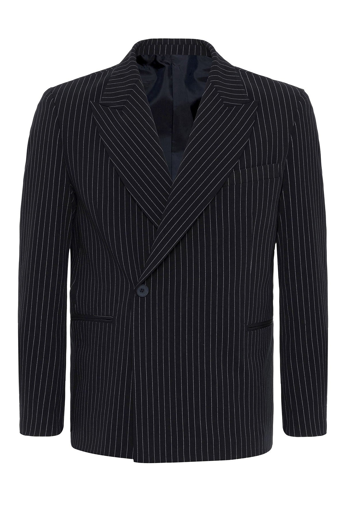 Antioch Double-Breasted Striped Men's Blazer Jacket