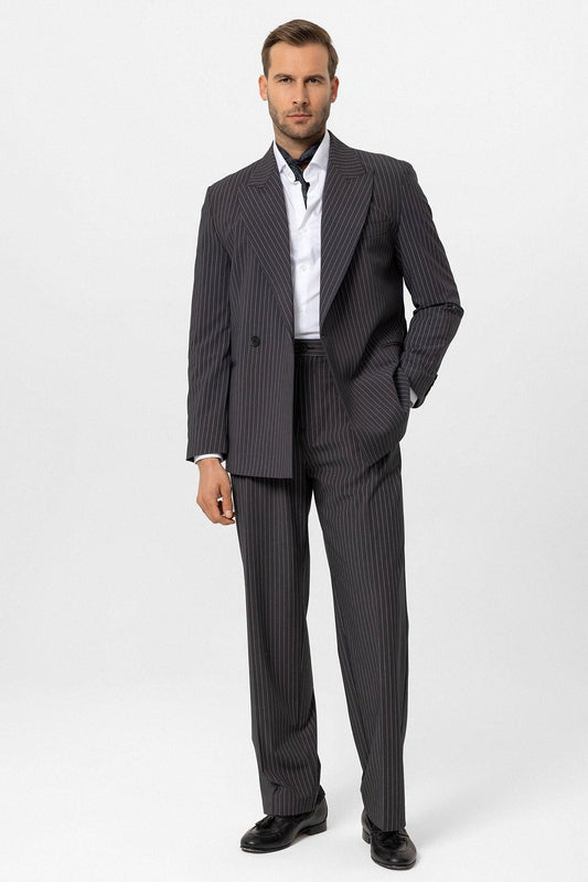 Antioch Double-Breasted Striped Men's Blazer Jacket