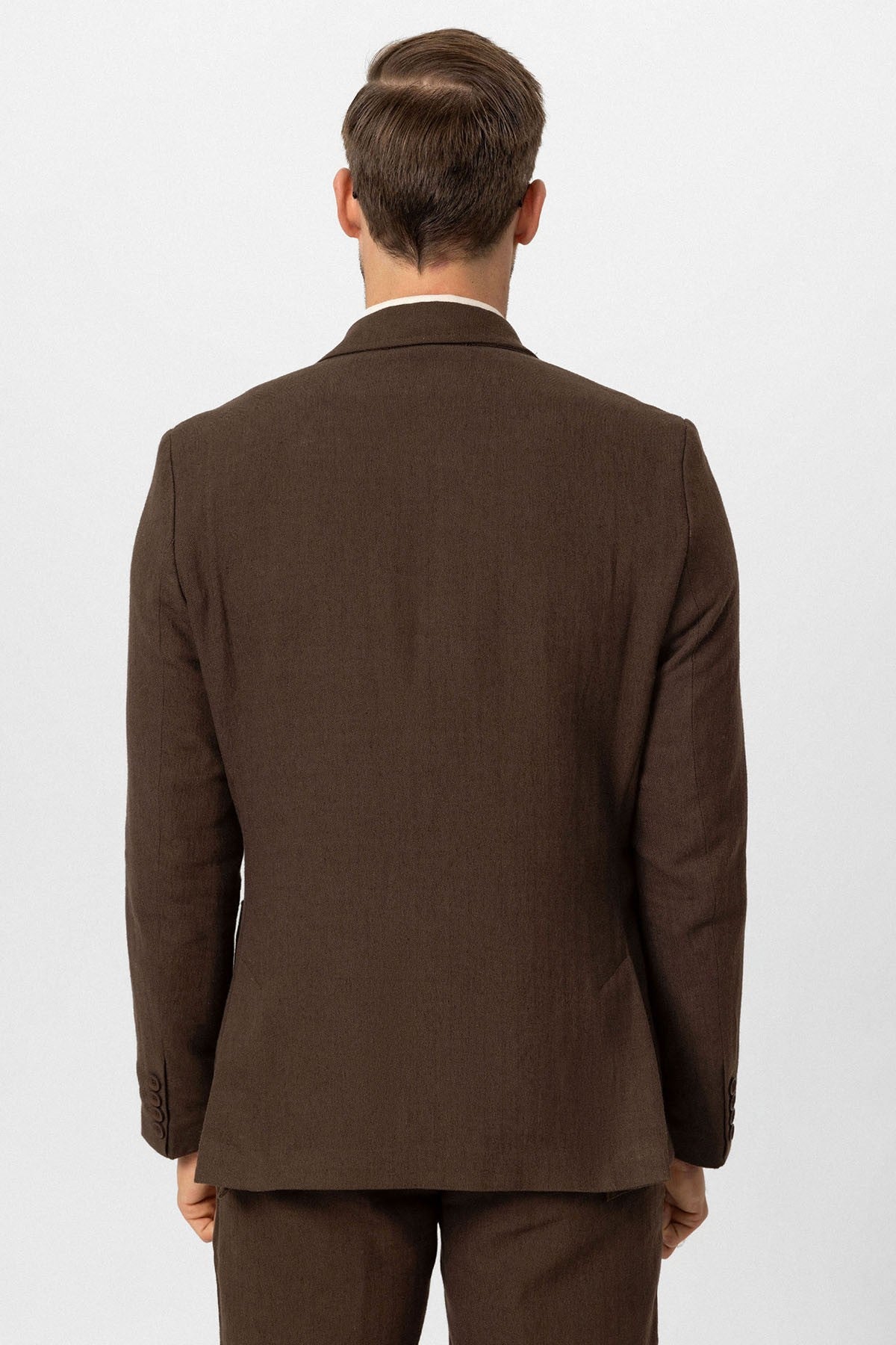Double-Breasted Linen-Blend Men's Blazer