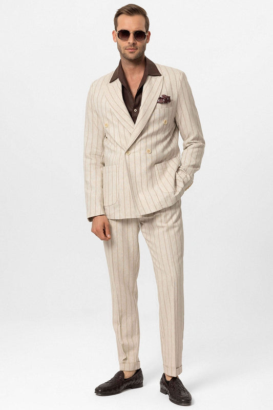 Antioch Linen-Blend Double-Breasted Men's Blazer