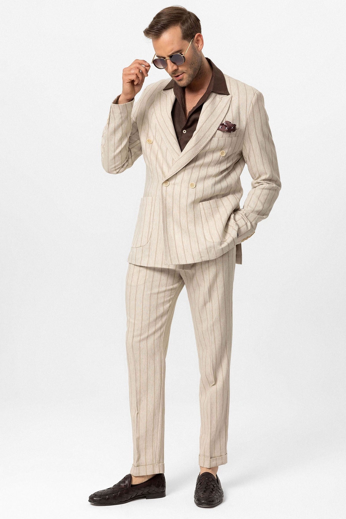 Antioch Linen-Blend Double-Breasted Men's Blazer