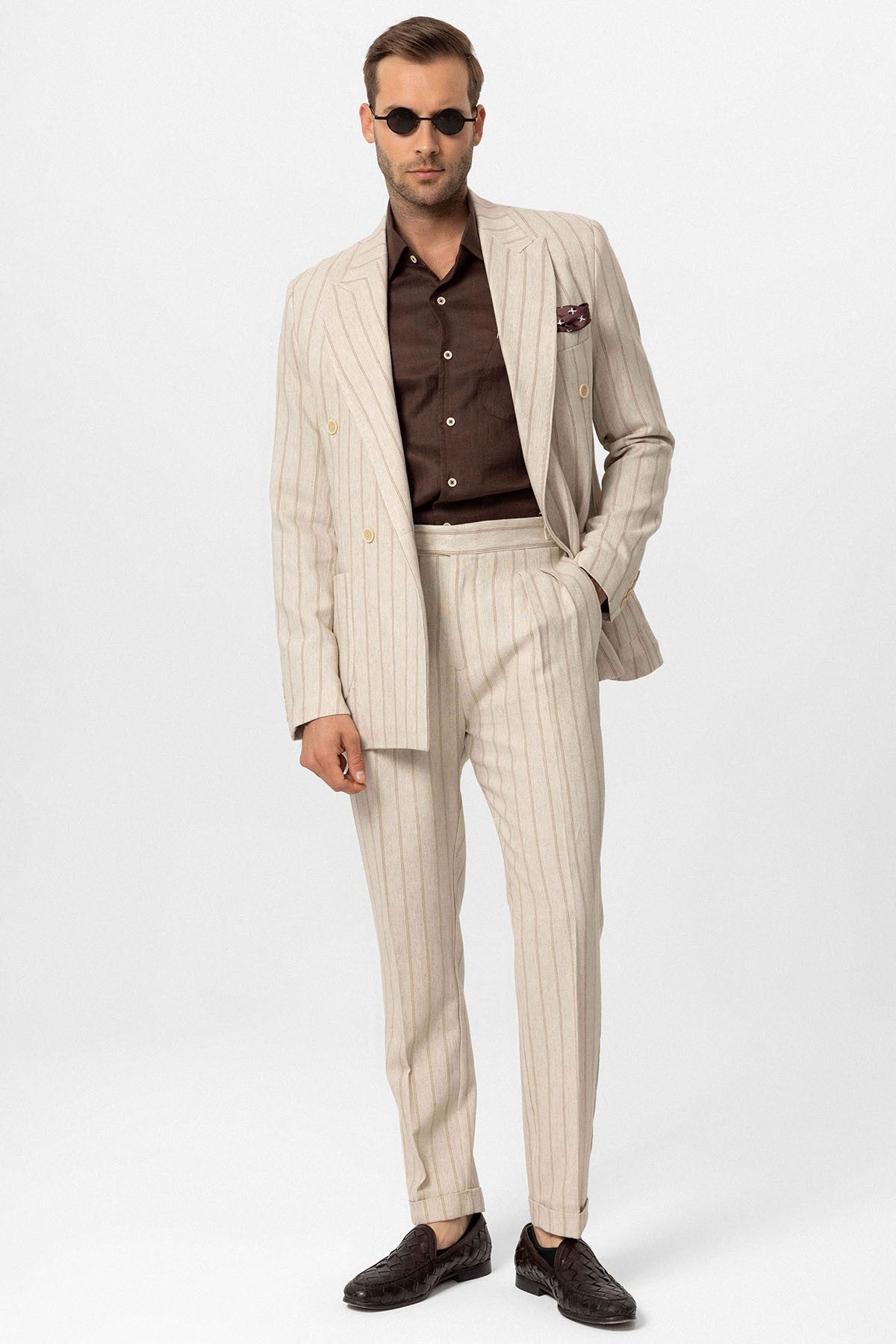 Antioch Linen-Blend Double-Breasted Men's Blazer