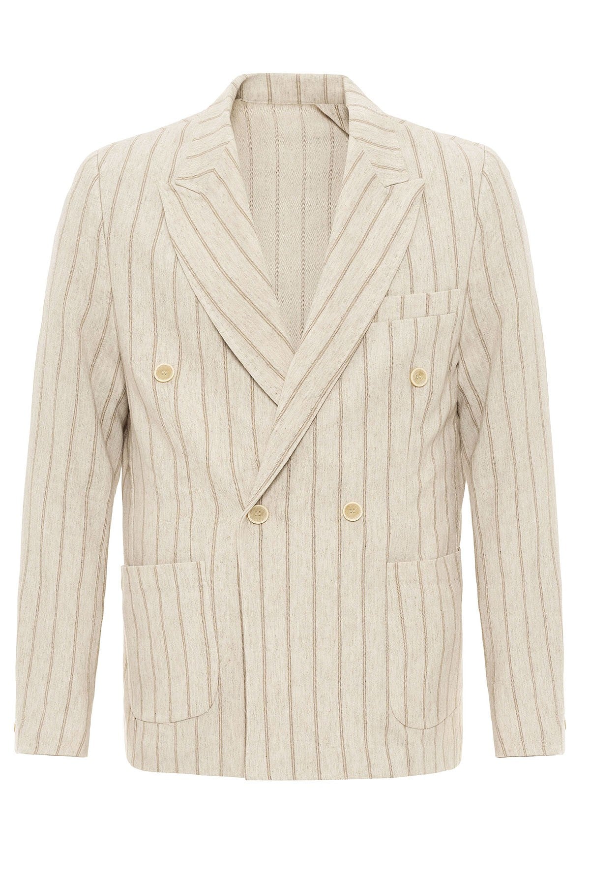 Antioch Linen-Blend Double-Breasted Men's Blazer