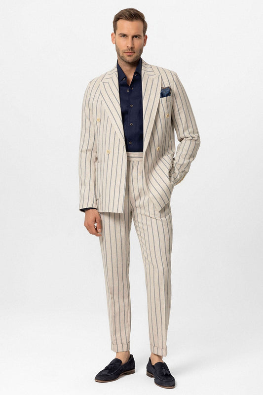 Antioch Linen-Blend Double-Breasted Men's Blazer
