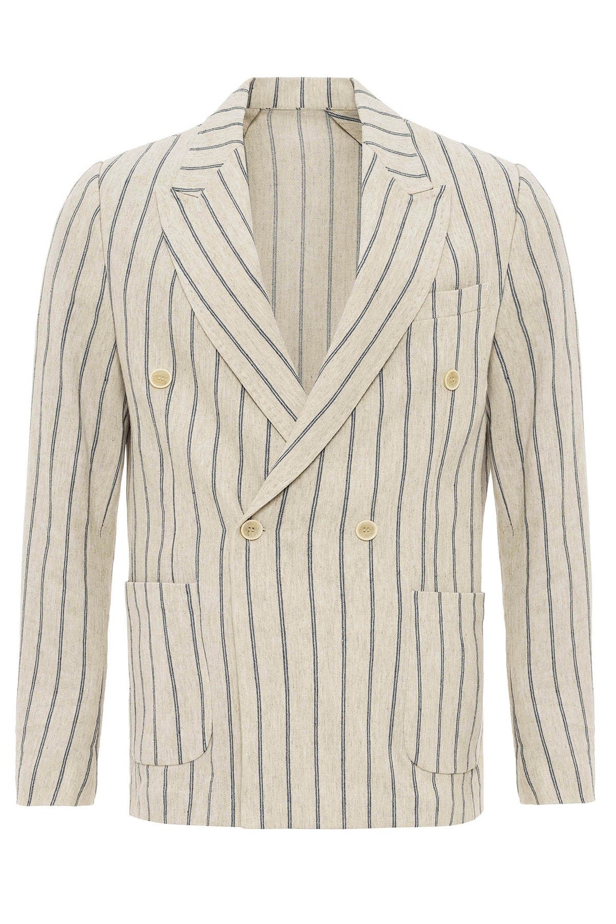 Antioch Linen-Blend Double-Breasted Men's Blazer