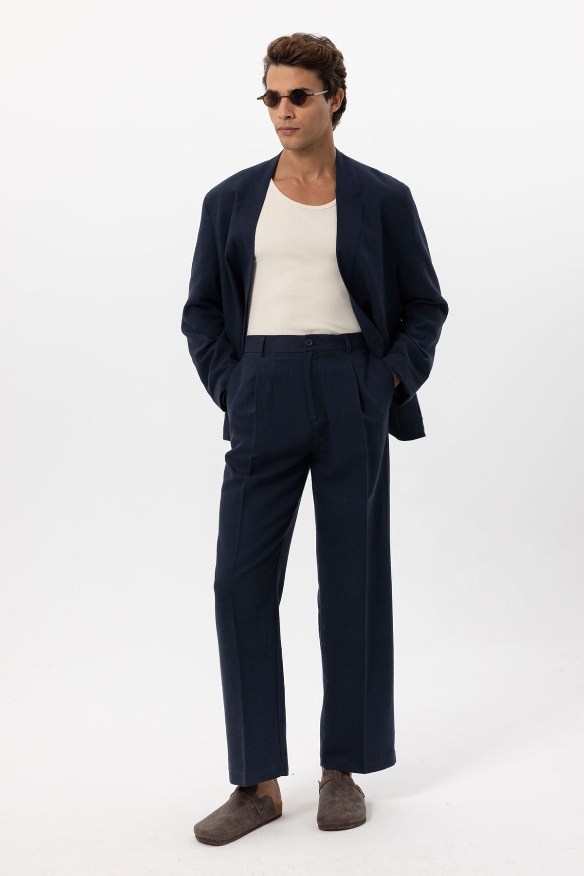 Antioch Linen-Blend Double-Breasted Men's Blazer