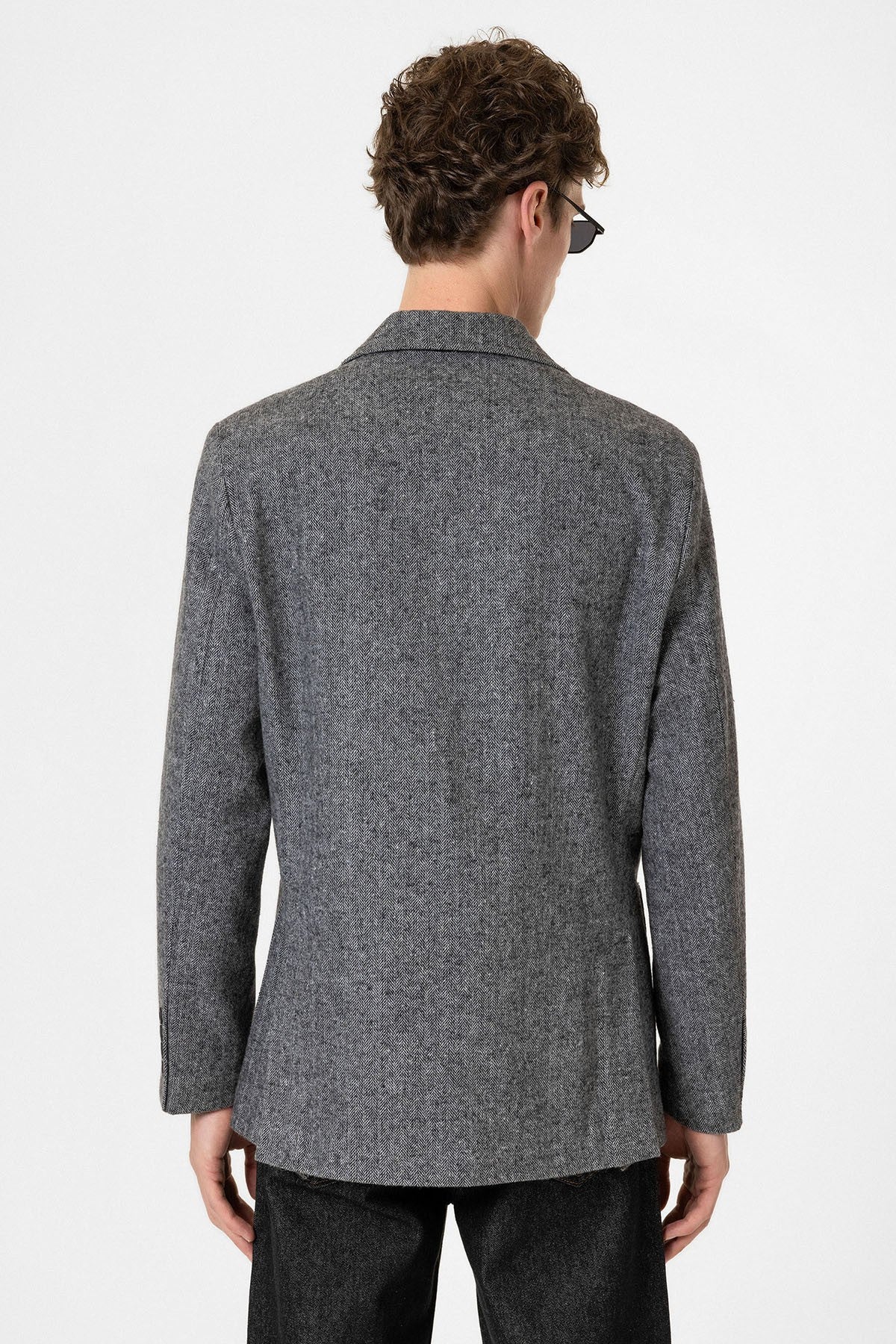 Antioch Slim-Fit Herringbone-Patterned Men's Blazer