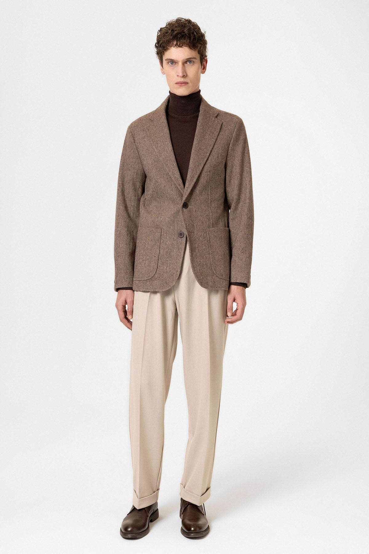 Antioch Slim-Fit Herringbone-Patterned Men's Blazer