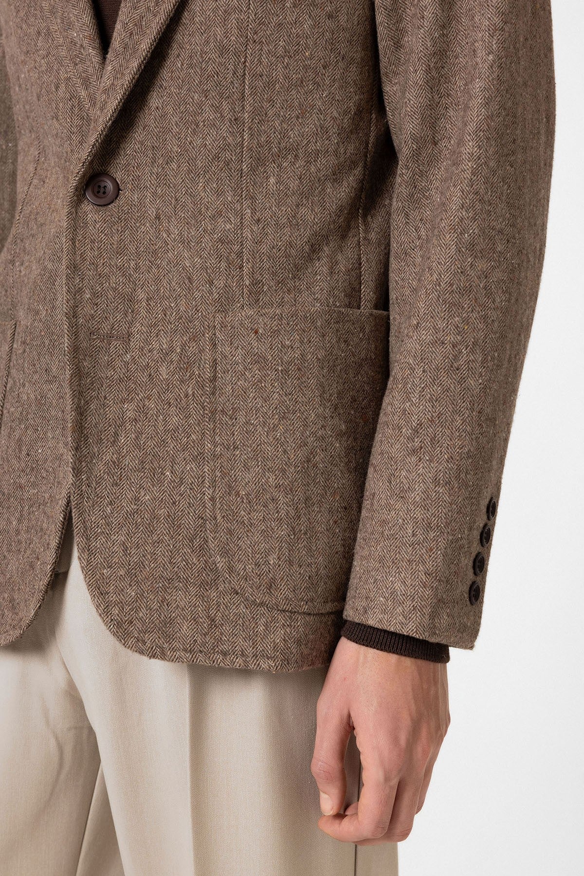 Antioch Slim-Fit Herringbone-Patterned Men's Blazer