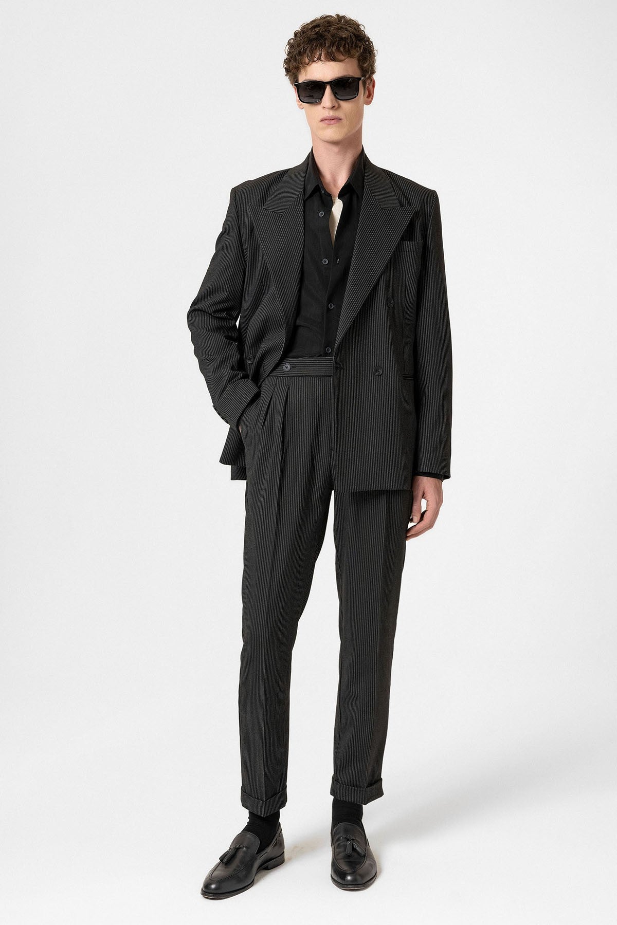 Antioch Comfortable Double-Breasted Striped Men's Blazer