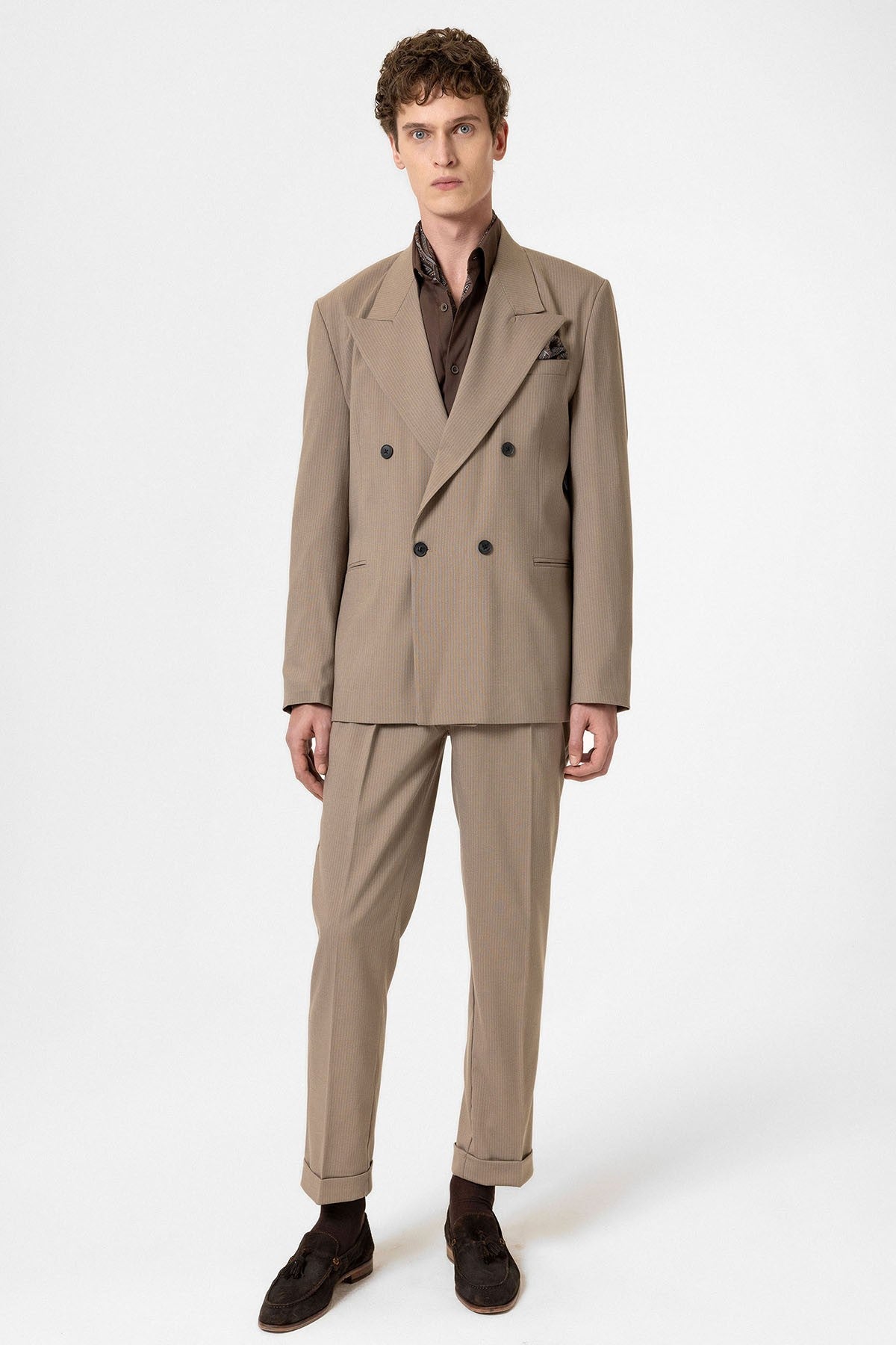 Antioch Comfortable Double-Breasted Striped Men's Blazer