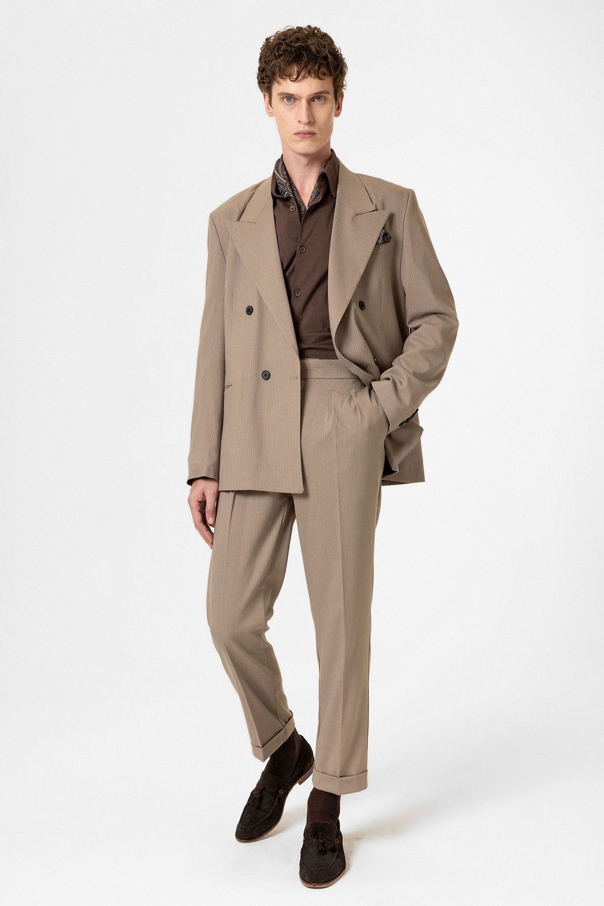Antioch Comfortable Double-Breasted Striped Men's Blazer