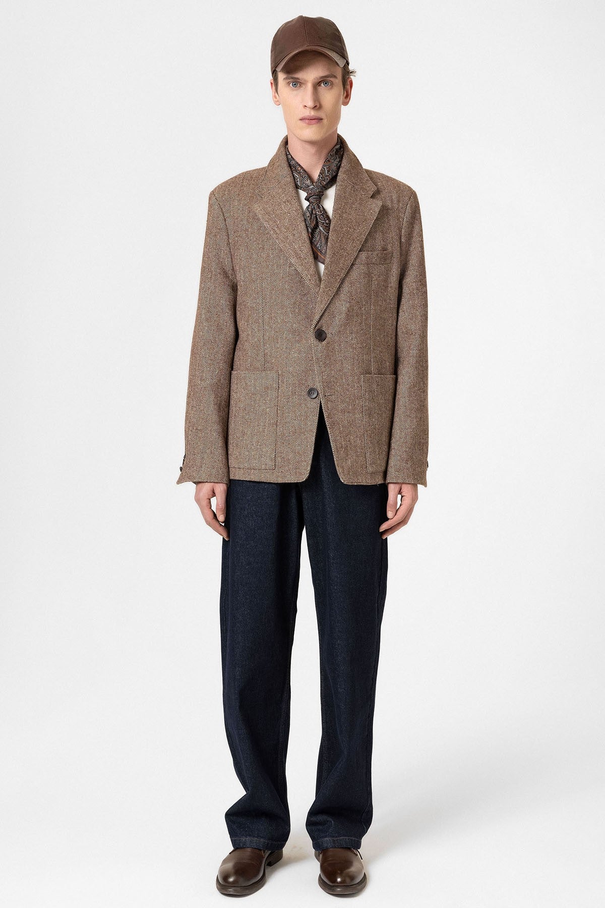 Antioch Oversized Men's Blazer with Herringbone Pattern