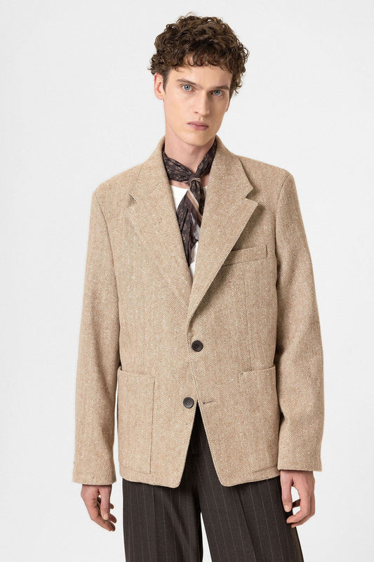 Antioch Oversized Men's Blazer with Herringbone Pattern