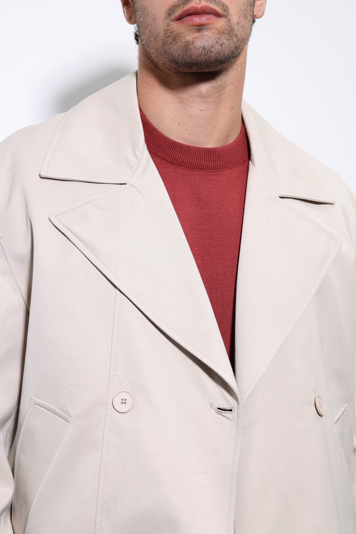 Crop Fit Men's Trench Coat