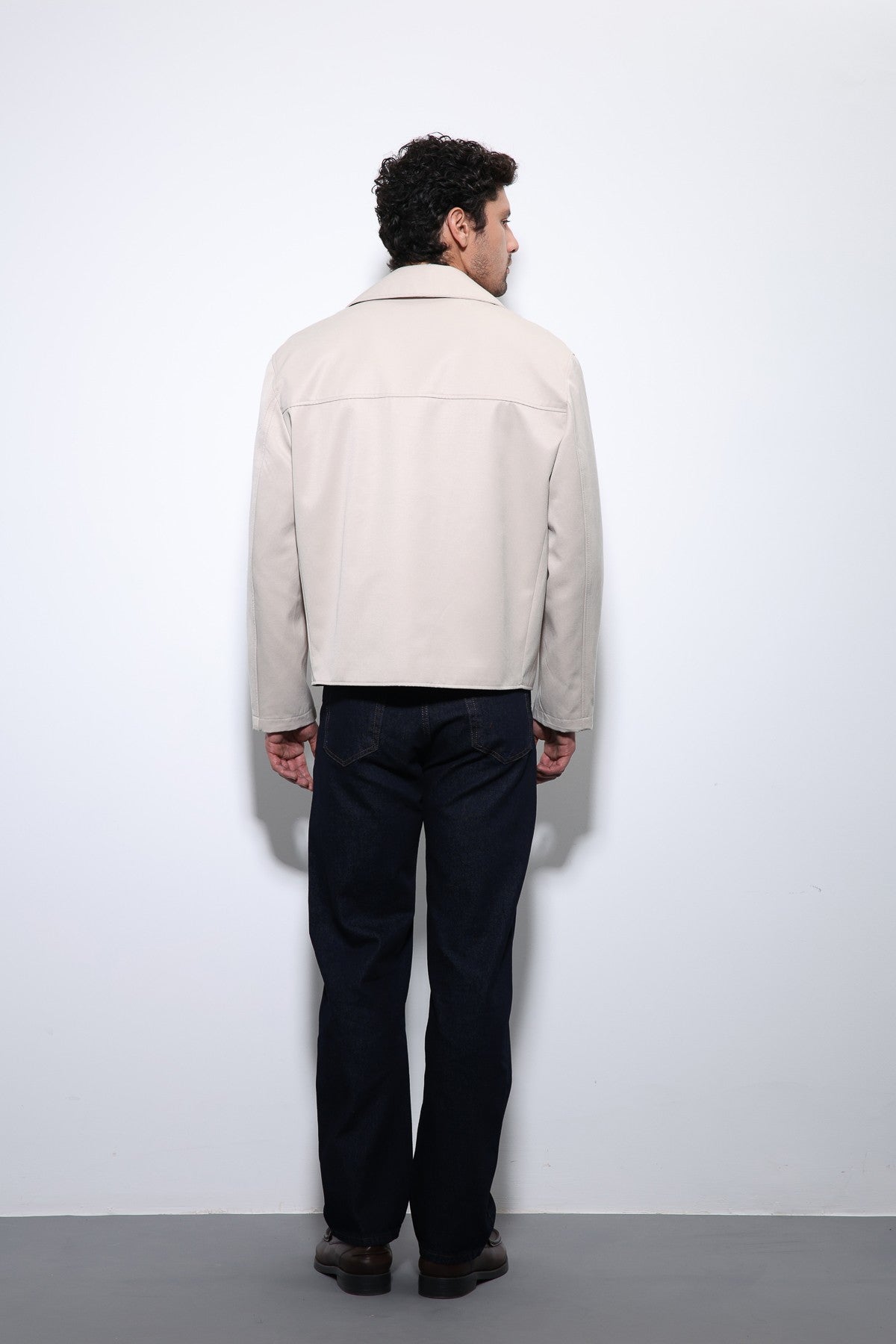 Crop Fit Men's Trench Coat