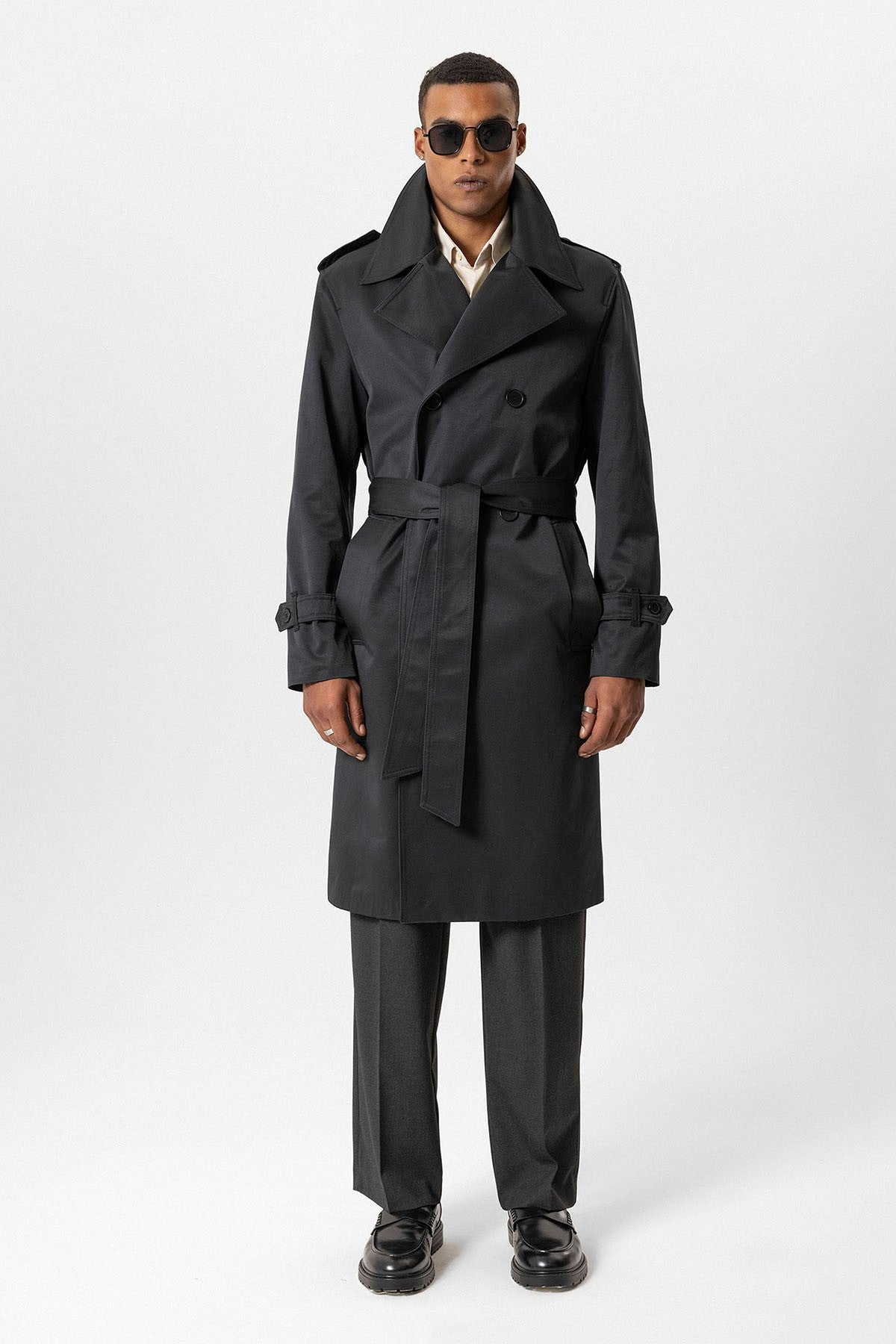 Antioch Cross-Over Long Men's Trench Coat