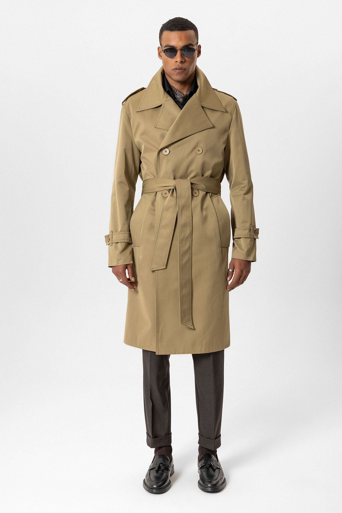 Antioch Cross-Over Long Men's Trench Coat