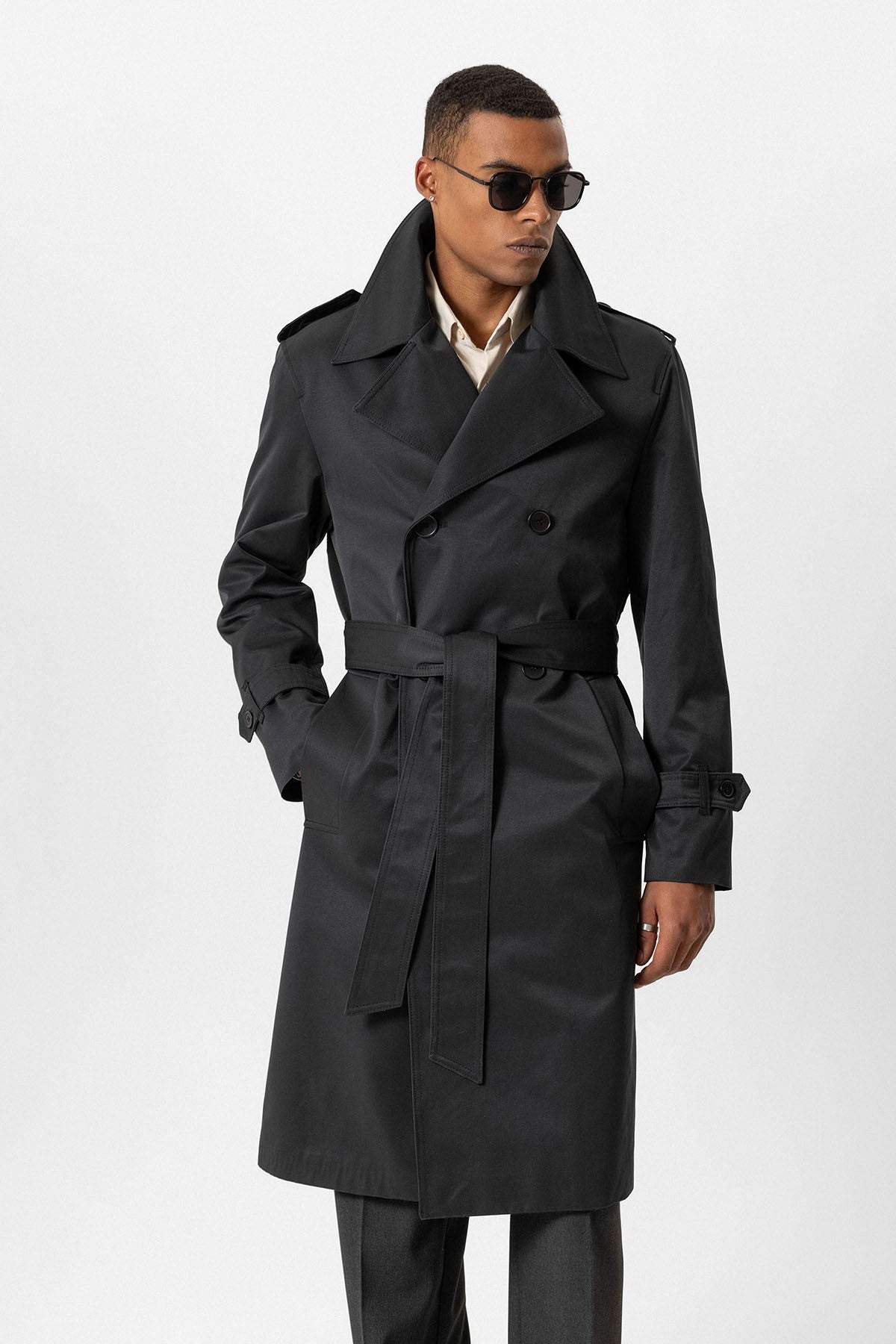 Antioch Cross-Over Long Men's Trench Coat
