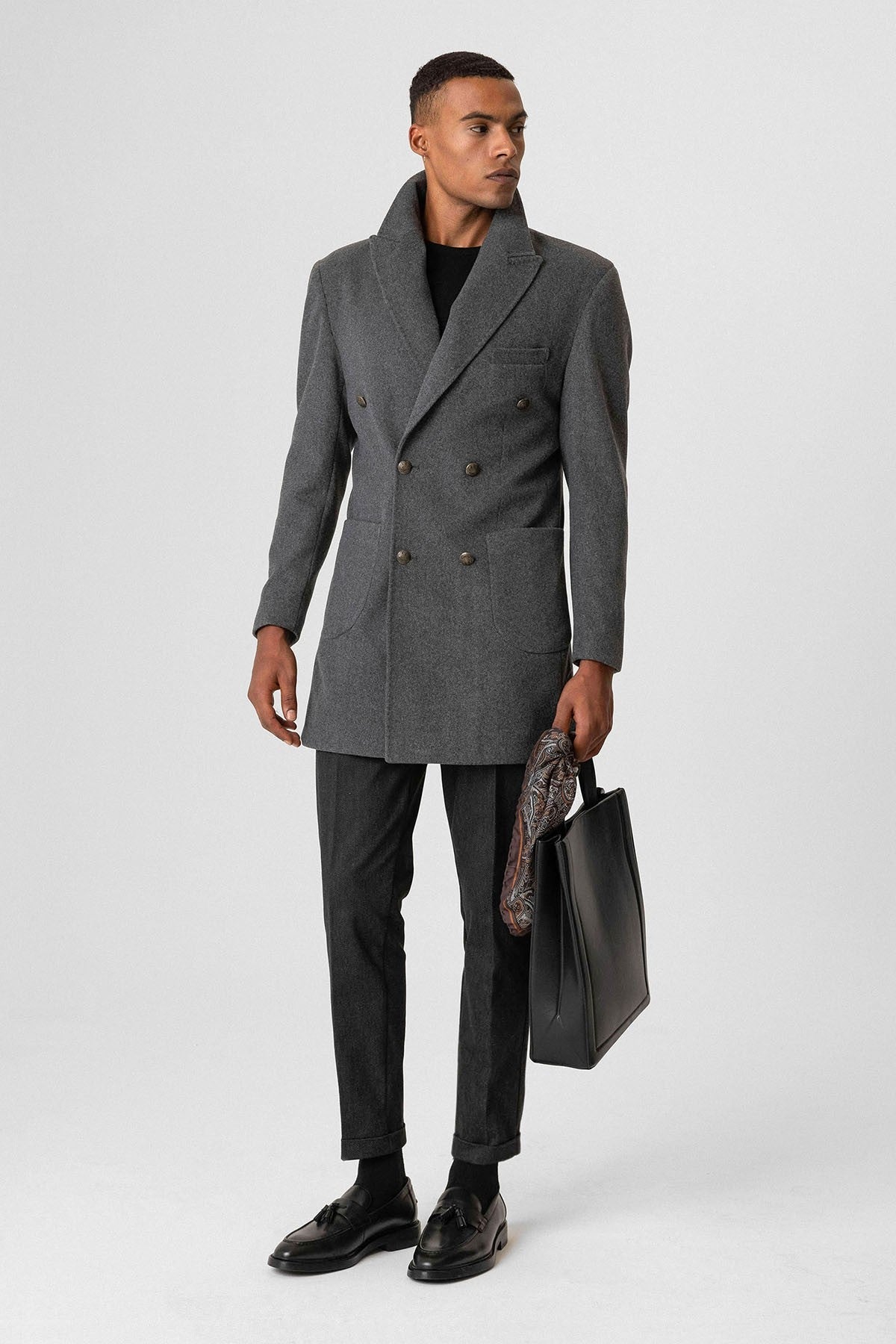 Antioch Cross-Over Closure Pouch-Pocket Men's Coat