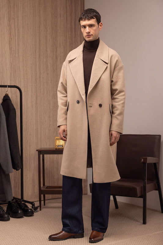 Antioch Men's Wool-Blend Double-Breasted Coat