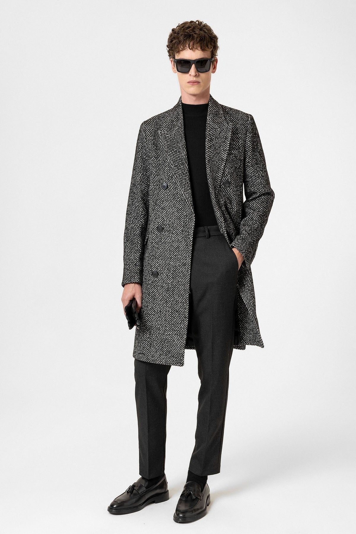 Antioch Men's Herringbone-Patterned Coat