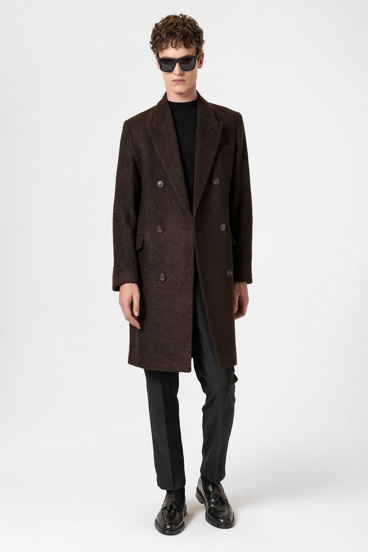 Antioch Men's Herringbone-Patterned Coat