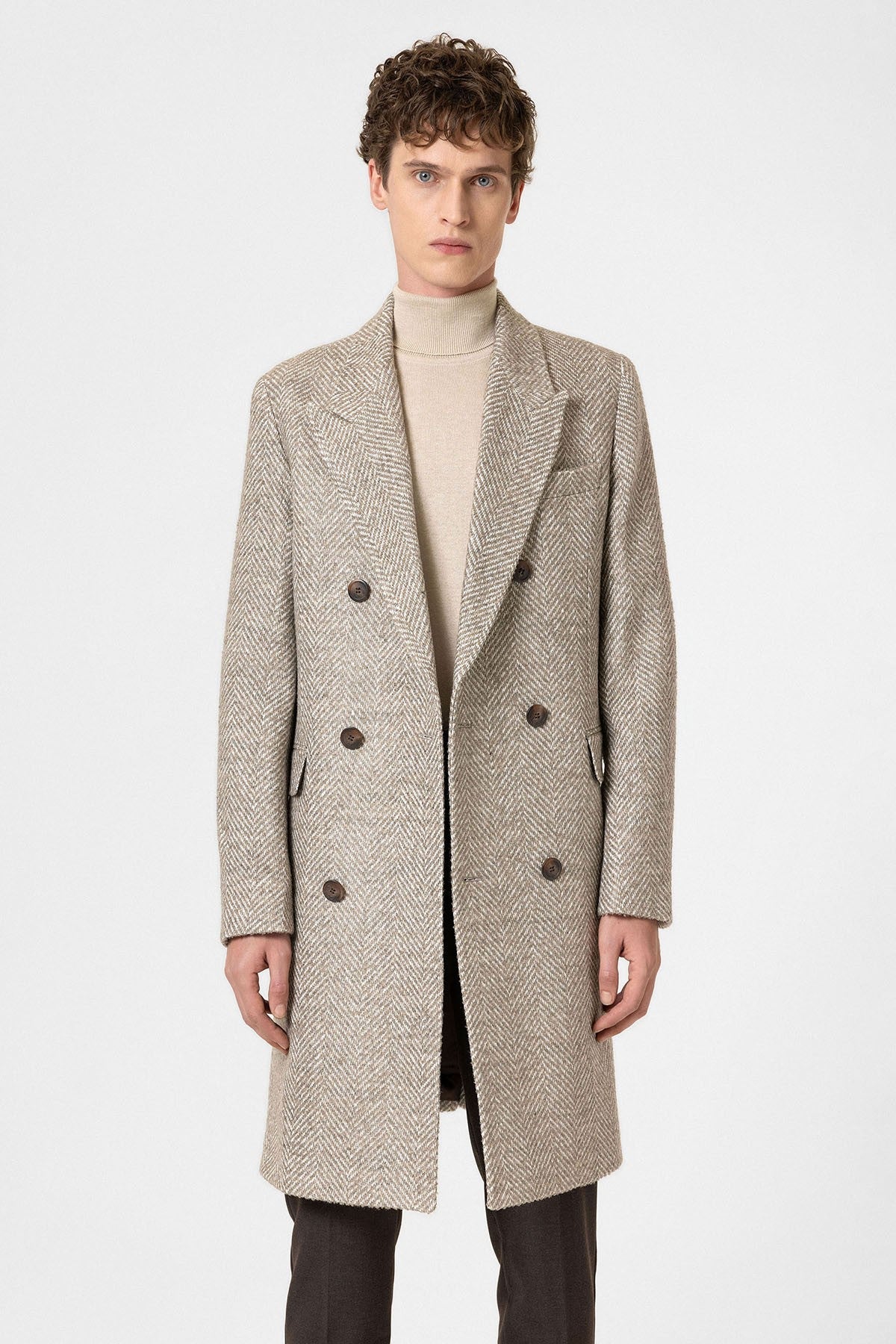 Antioch Men's Herringbone-Patterned Coat