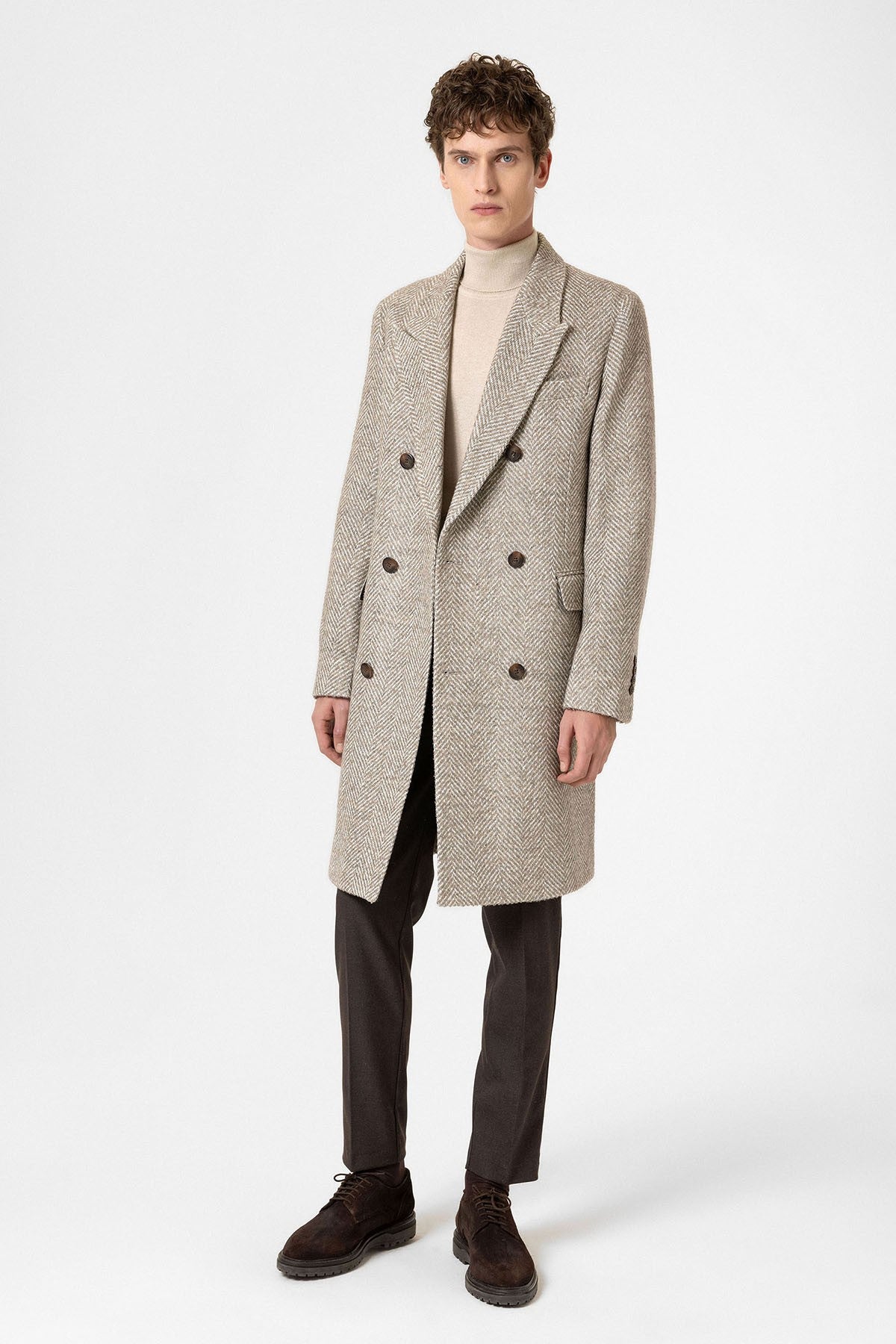 Antioch Men's Herringbone-Patterned Coat