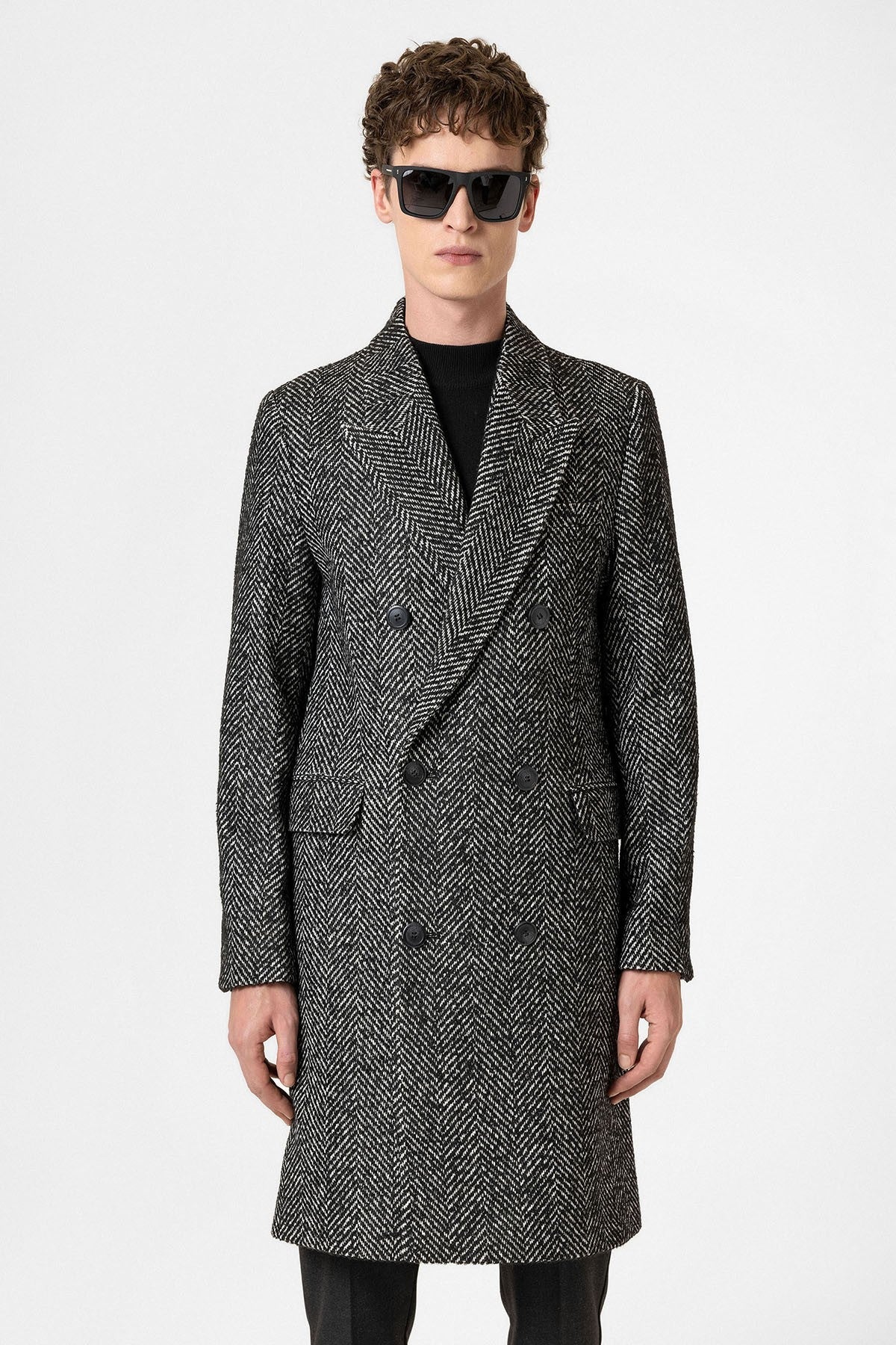 Antioch Men's Herringbone-Patterned Coat