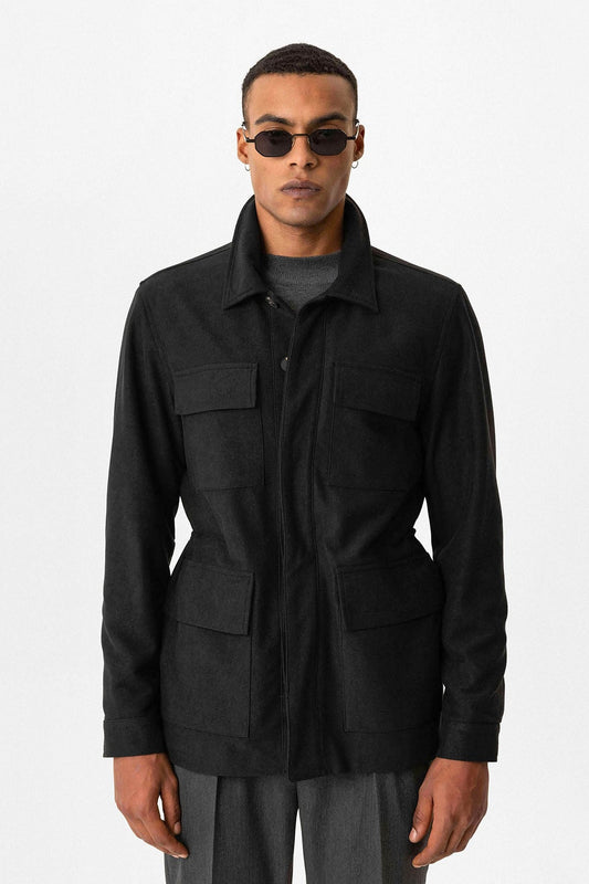 Antioch Men's Jacket with Hidden Button Details