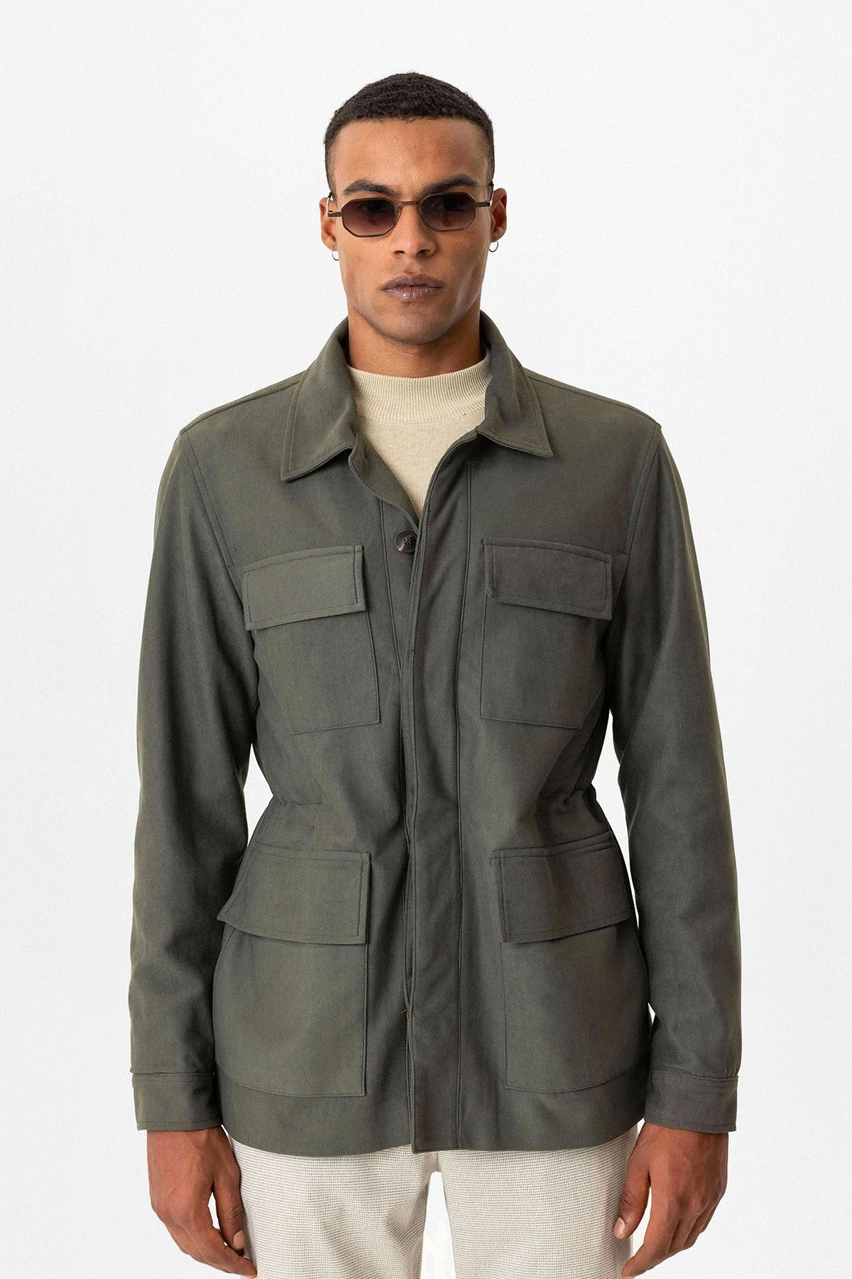 Antioch Men's Jacket with Hidden Button Details