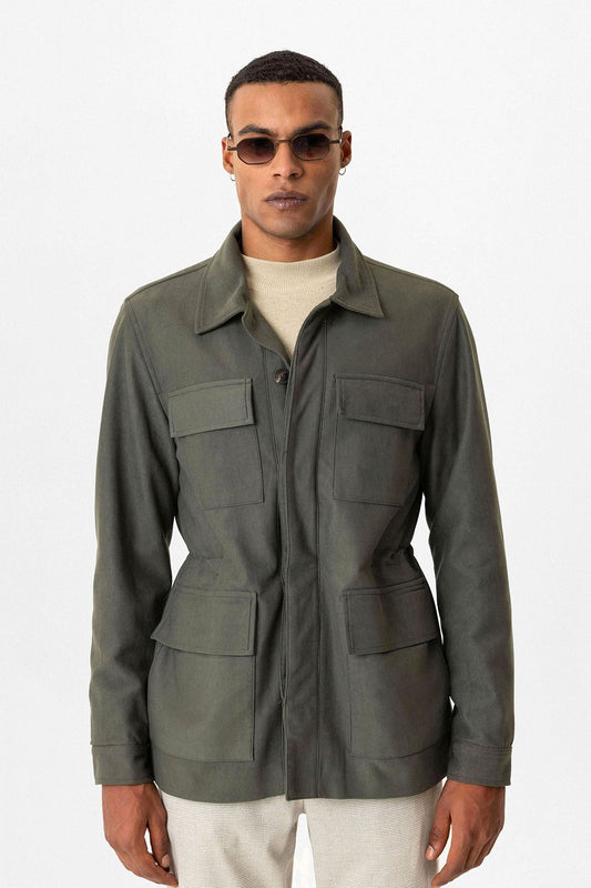 Antioch Men's Jacket with Hidden Button Details