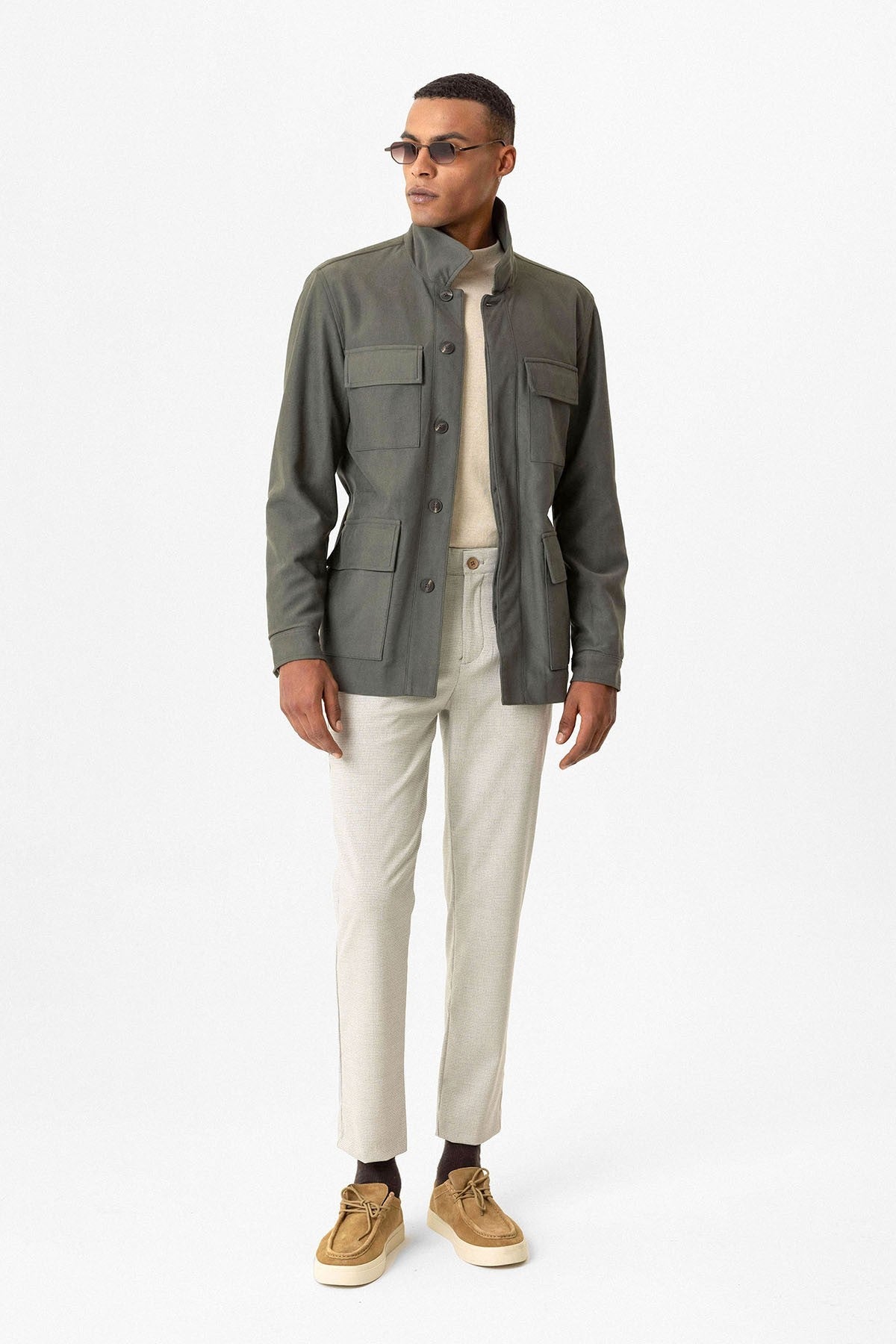 Antioch Men's Jacket with Hidden Button Details