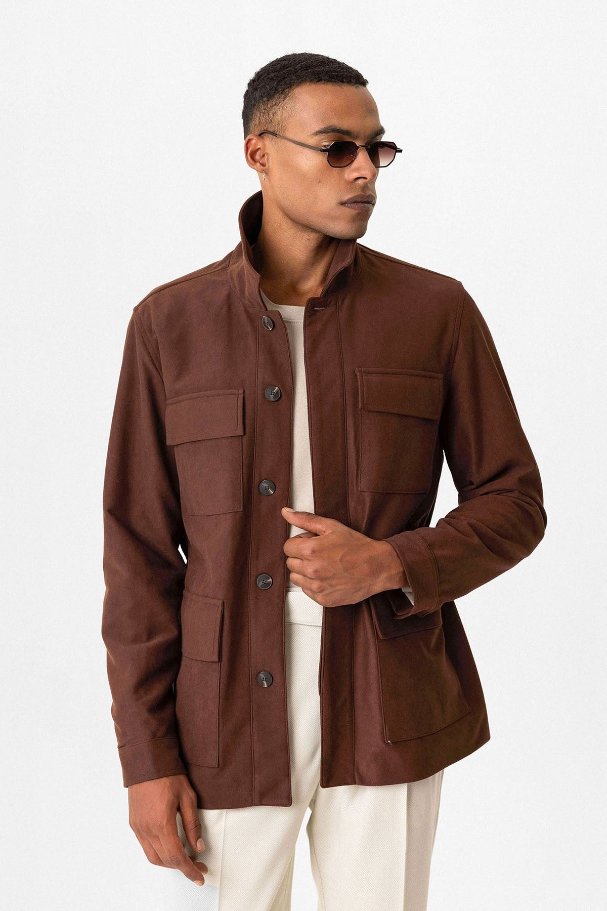 Antioch Men's Jacket with Hidden Button Details