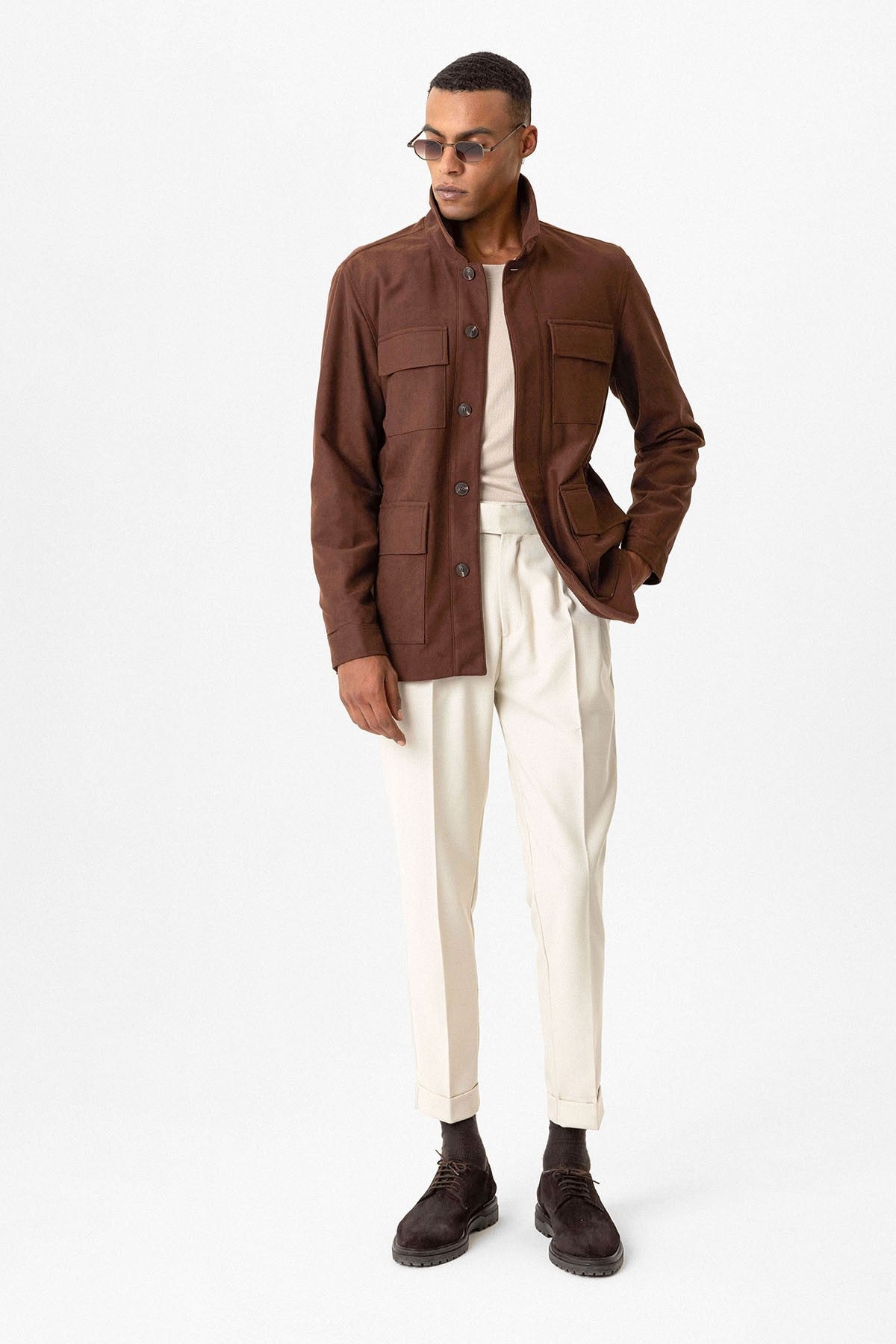 Antioch Men's Jacket with Hidden Button Details