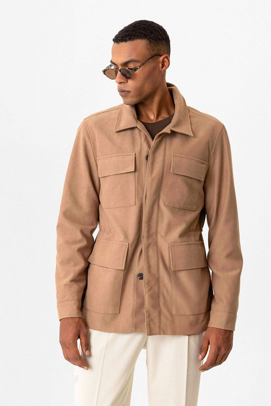 Antioch Men's Jacket with Hidden Button Details