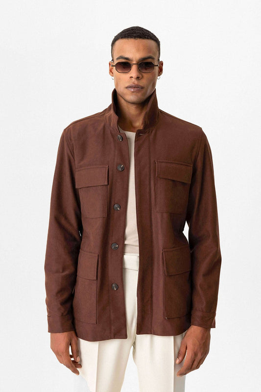 Antioch Men's Jacket with Hidden Button Details