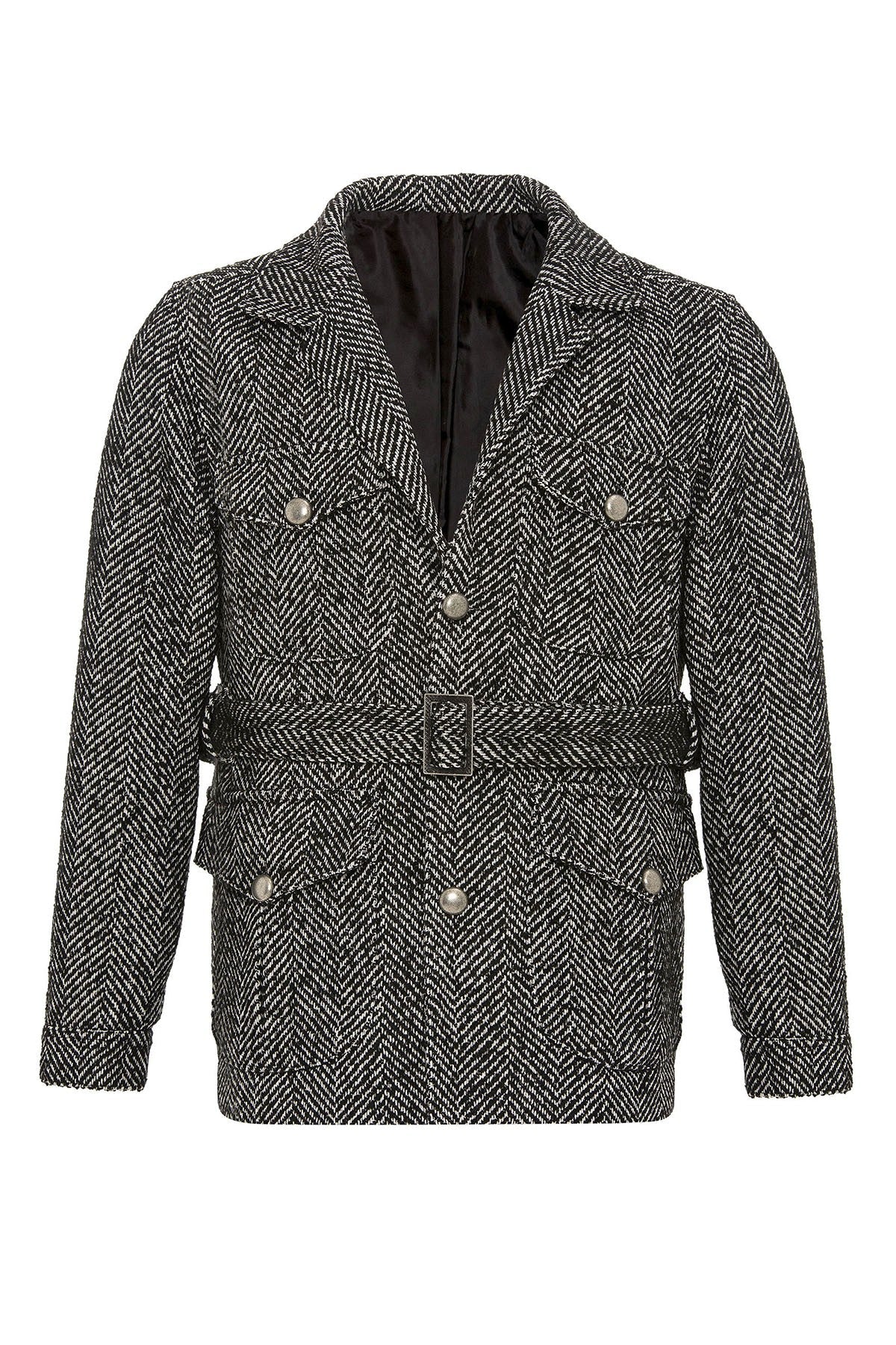 Antioch Men's Jacket with Herringbone-Patterned Collar
