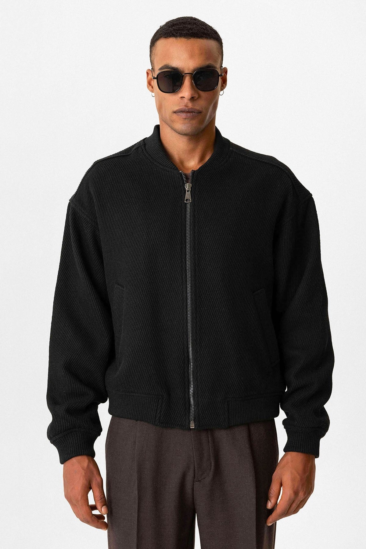 Men's Oversized Bomber Jacket with an Antioch Texture