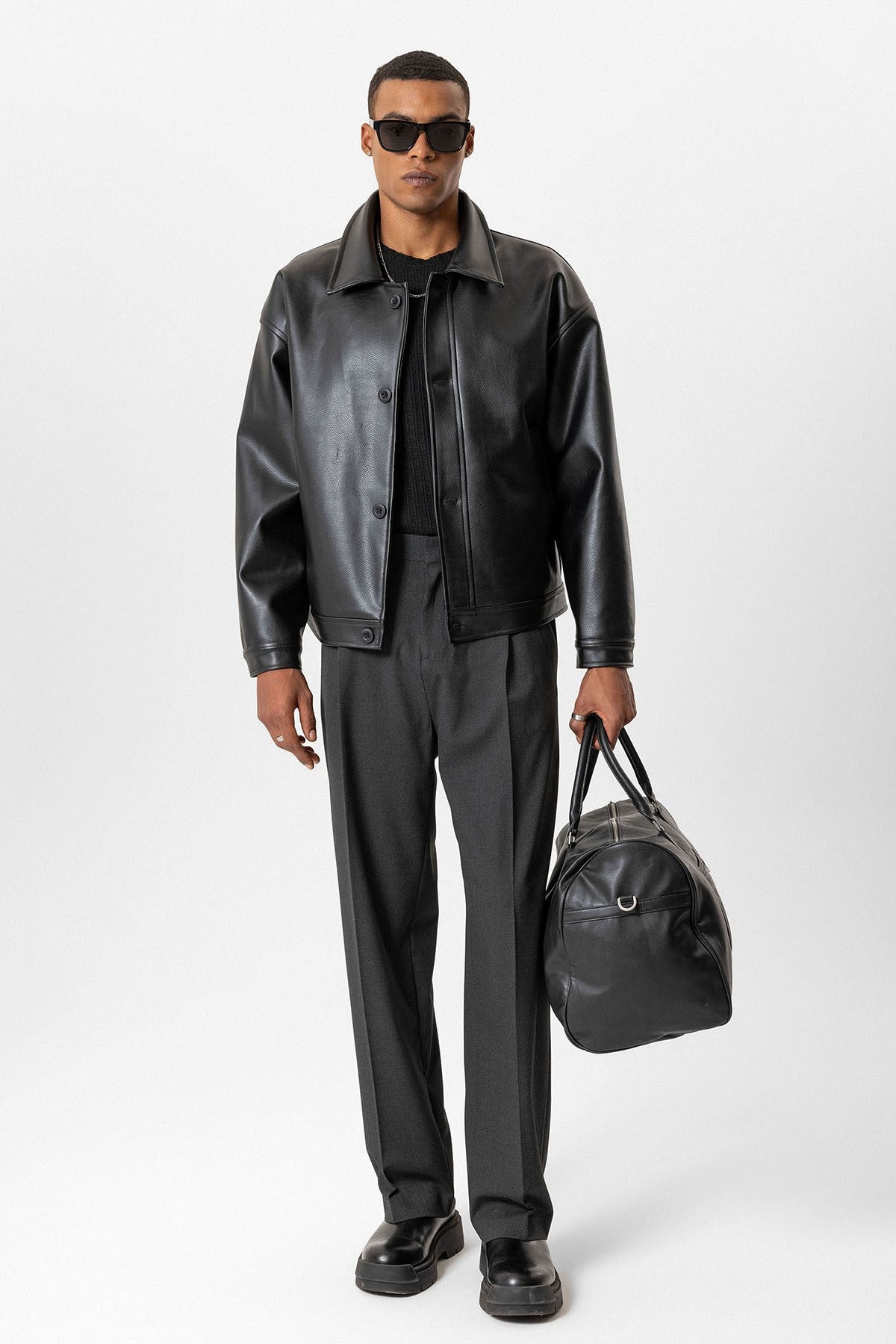 Antioch Oversized Faux Leather Men's Jacket
