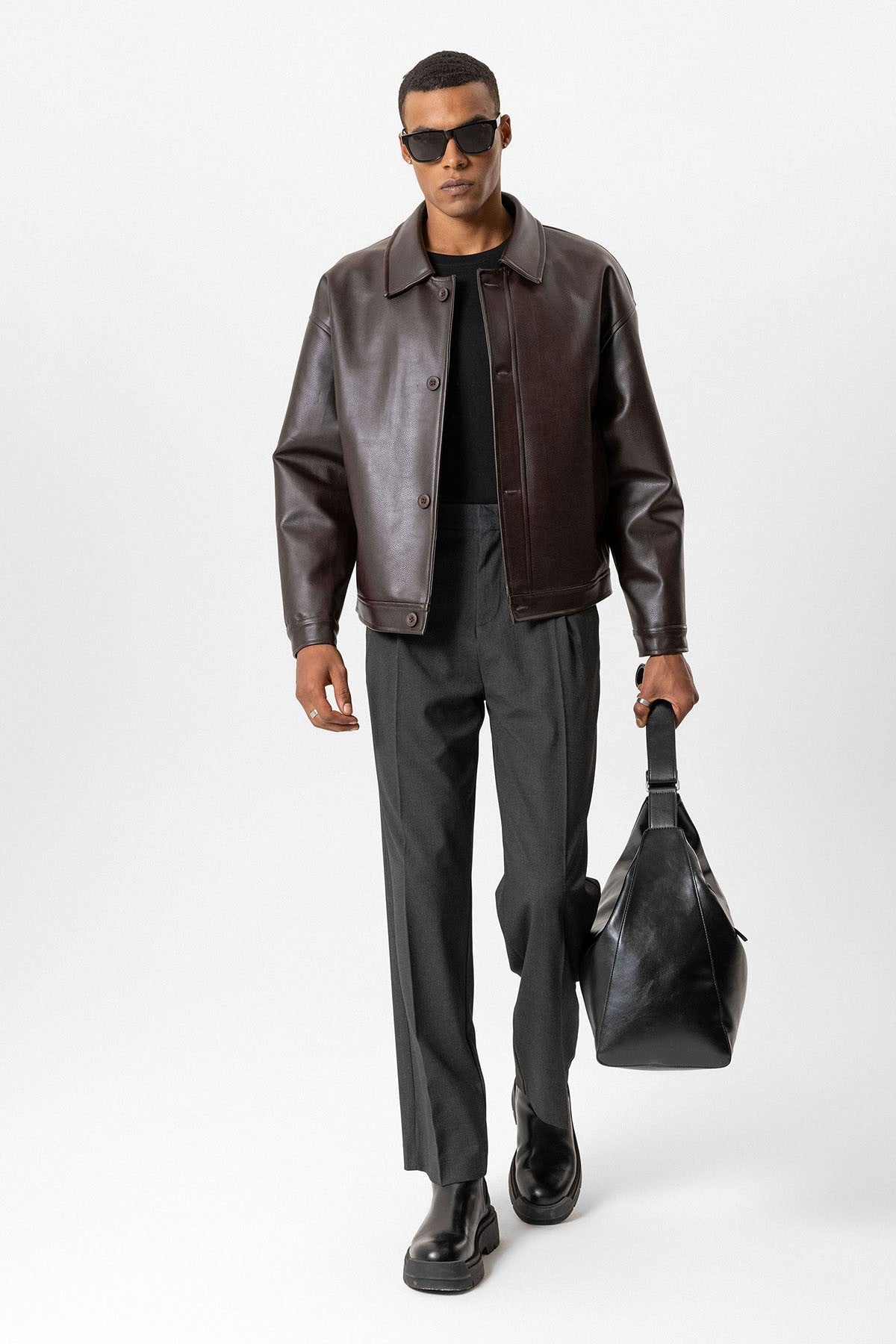 Antioch Oversized Faux Leather Men's Jacket