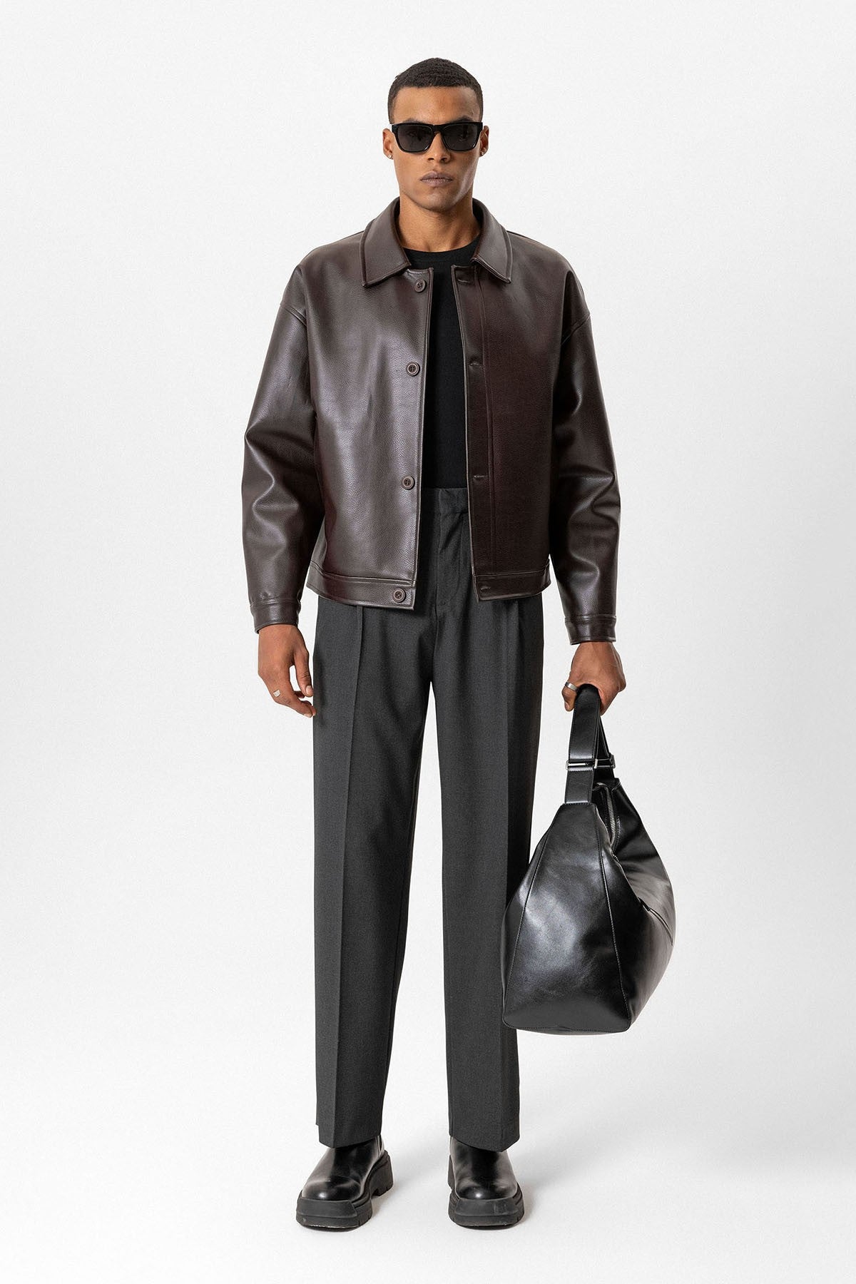 Antioch Oversized Faux Leather Men's Jacket