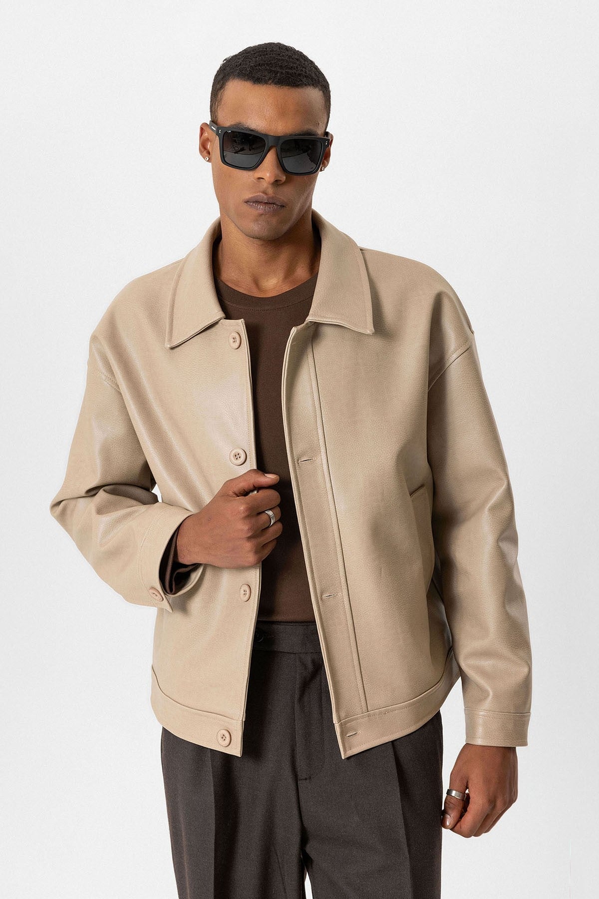 Antioch Oversized Faux Leather Men's Jacket