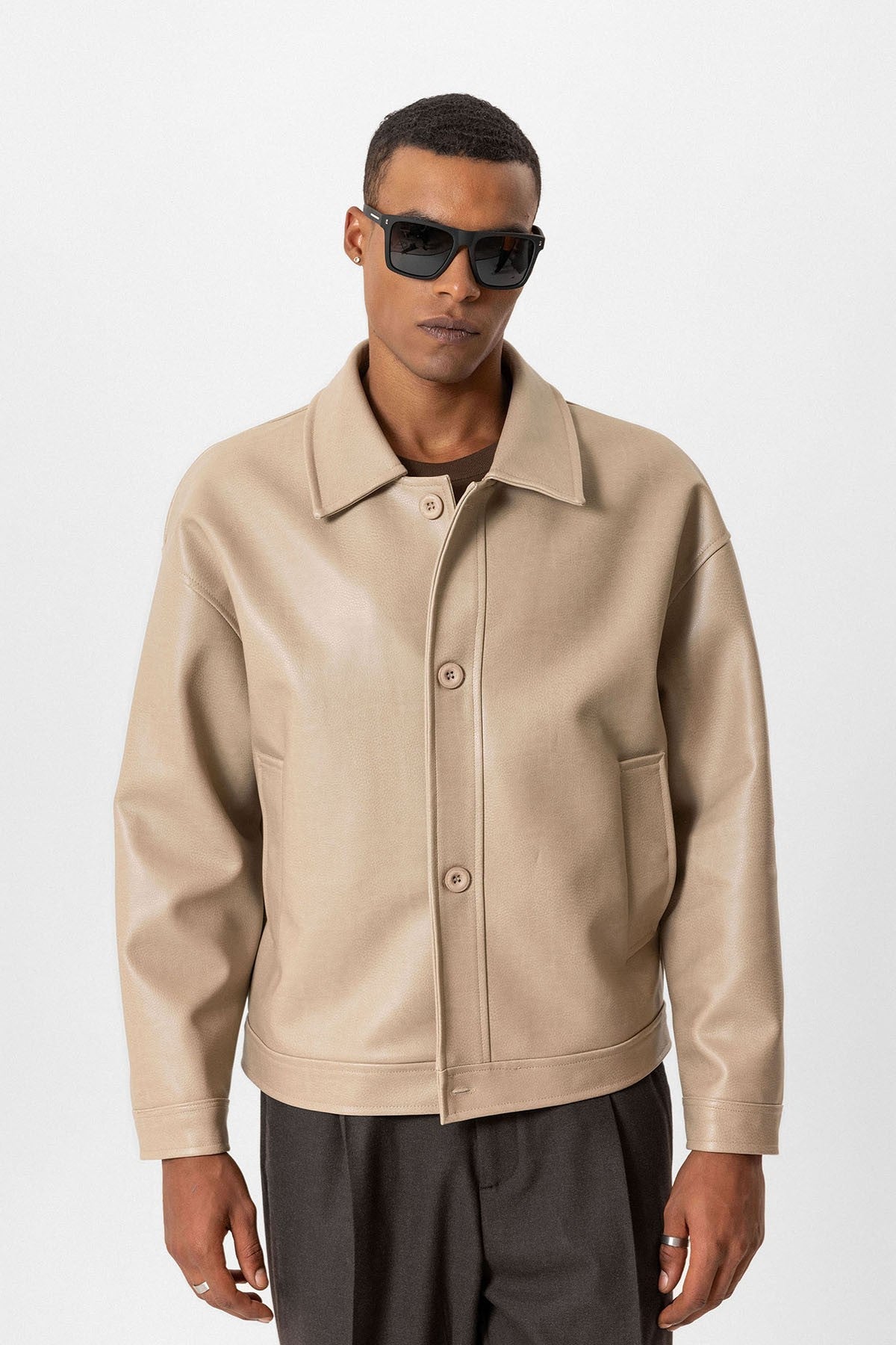 Antioch Oversized Faux Leather Men's Jacket