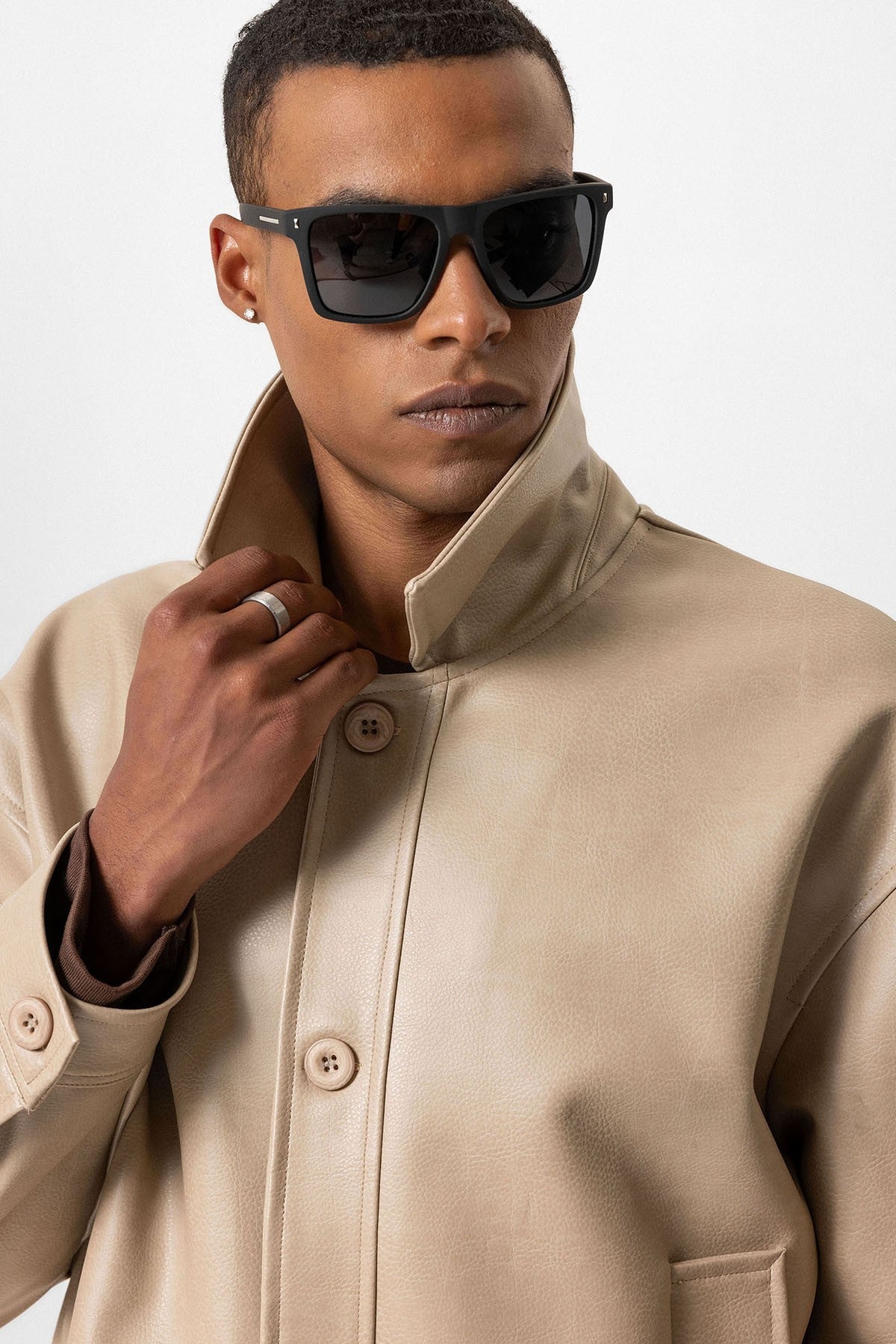Antioch Oversized Faux Leather Men's Jacket