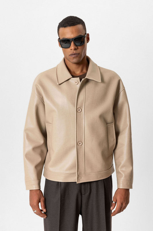 Antioch Oversized Faux Leather Men's Jacket